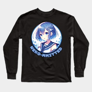 Japanese Anime Blue and White girl Long Sleeve T-Shirt